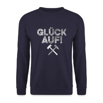 Good luck for! - Hammer and SchÃ¤gel - silvergrey - Unisex Sweatshirt - navy - Front - Alina (178cm) & Michal (187cm)