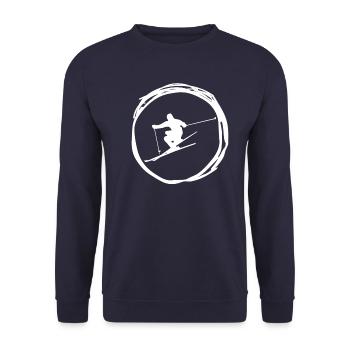 Ski, skiing, ski fahren - Unisex Pullover - Navy - Vorne - Alina (178cm) & Michal (187cm)