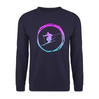 Ski, skiing, ski fahren - Unisex Pullover - Navy - Vorne - Alina (178cm) & Michal (187cm)