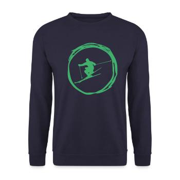 Ski, skiing, ski fahren - Unisex Pullover - Navy - Vorne - Alina (178cm) & Michal (187cm)