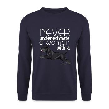 Miniature Schnauzer Woman 3 - Unisex Sweatshirt - navy - Front - Alina (178cm) & Michal (187cm)