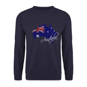 Australien - Australia - Unisex Pullover - Navy - Vorne - Alina (178cm) & Michal (187cm)