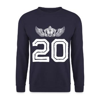 Couronne de 20 chiffres - Sweat-shirt Unisexe - marine - Devant - Alina (178cm) & Michal (187cm)