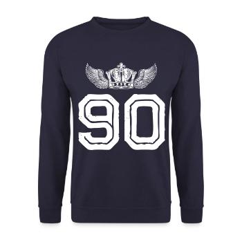 90 Number crown - Unisex Sweatshirt - navy - Front - Alina (178cm) & Michal (187cm)