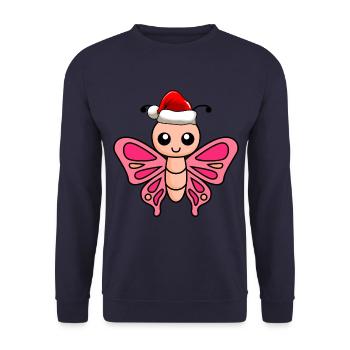 Butterfly Comic Christmas - Sweat-shirt Unisexe - marine - Devant - Alina (178cm) & Michal (187cm)