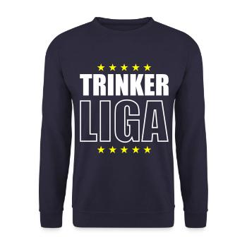 Trinker Liga Party Spruch - Unisex Pullover - Navy - Vorne - Alina (178cm) & Michal (187cm)