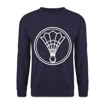 Badminton Symbol Mannschaft - Unisex Pullover - Navy - Vorne - Alina (178cm) & Michal (187cm)