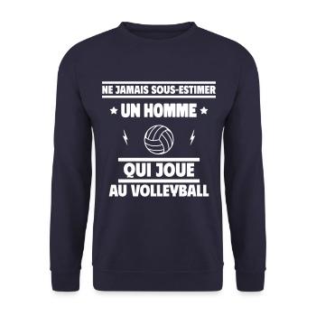 Ne jamais sous-estimer un homme volleyeur - Sweat-shirt Unisexe - marine - Devant - Alina (178cm) & Michal (187cm)