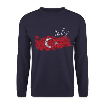 Türkiye Türkei - Unisex Pullover - Navy - Vorne - Alina (178cm) & Michal (187cm)