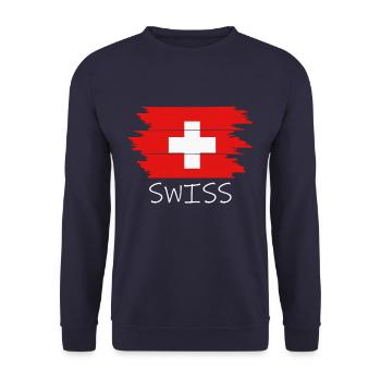 Swiss Switzerland Schweiz - Unisex Pullover - Navy - Vorne - Alina (178cm) & Michal (187cm)