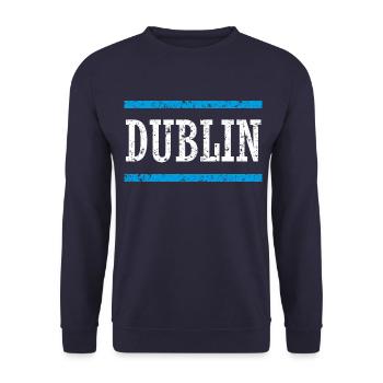 Dublin lettering - Unisex Sweatshirt - navy - Front - Alina (178cm) & Michal (187cm)