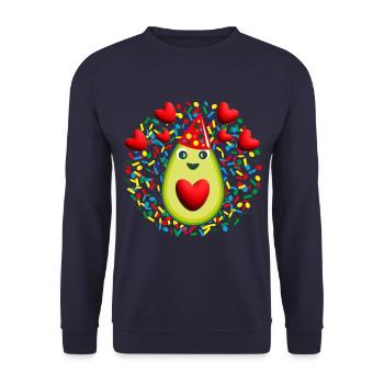 Avocado Liebe mit viel Herz. - Unisex Pullover - Navy - Vorne - Alina (178cm) & Michal (187cm)