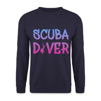 Scuba Diver Tauchen Taucher Diving - Unisex Pullover - Navy - Vorne - Alina (178cm) & Michal (187cm)