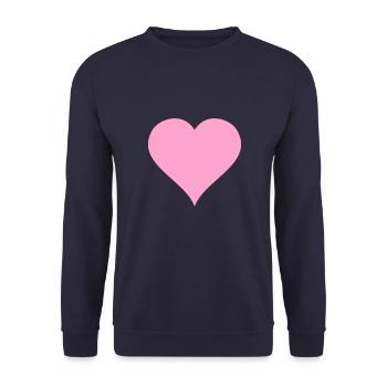 Pink heart - Unisex Sweatshirt - navy - Front - Alina (178cm) & Michal (187cm)