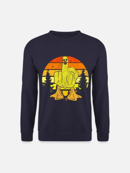 Lustige Mittelfinger Ente - Unisex Pullover - Navy