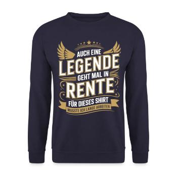 Even a legend retires - Unisex Sweatshirt - navy - Front - Alina (178cm) & Michal (187cm)