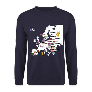 Chats Carte Nom des chats - Sweat-shirt Unisexe - marine - Devant - Alina (178cm) & Michal (187cm)