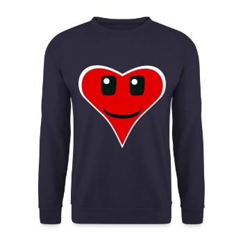 friendly heart sympathy hearts nice warm - Unisex Sweatshirt - navy - Front - Alina (178cm) & Michal (187cm)