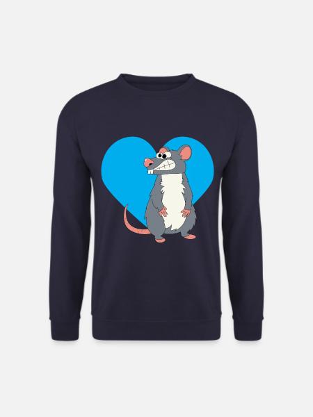 Rat with a blue heart! - Unisex Sweatshirt - navy