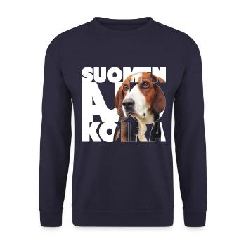 Finnish Hunting Dog I - Unisex Sweatshirt - navy - Front - Alina (178cm) & Michal (187cm)