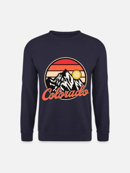 Colorado Retro Style Landscape - Unisex Pullover - Navy
