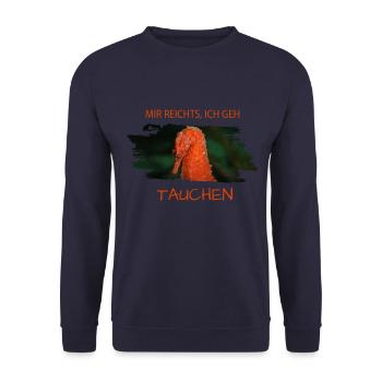 Tauchen Diving Seahorse Seepferdchen - Unisex Pullover - Navy - Vorne - Alina (178cm) & Michal (187cm)