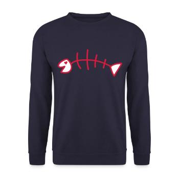 Fish Bones Love - Sweat-shirt Unisexe - marine - Devant - Alina (178cm) & Michal (187cm)