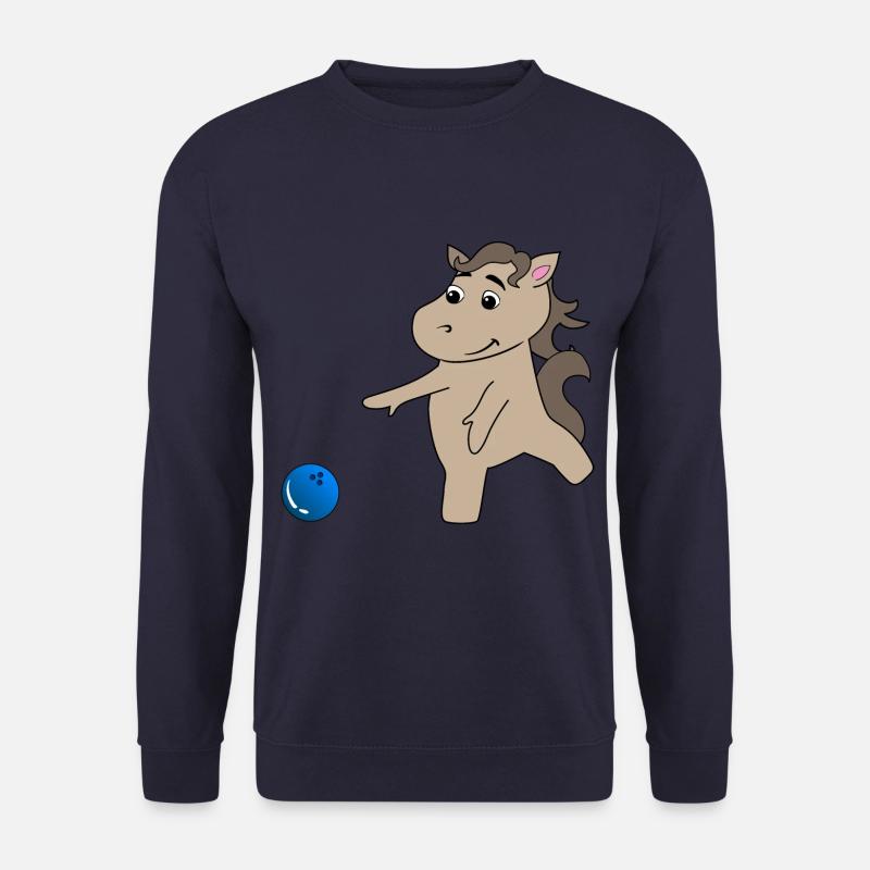 Pferd Fohlen spielt Bowling - Unisex Pullover - Navy
