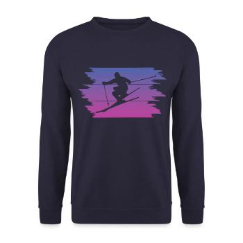 Skifahren Ski Skiing - Unisex Pullover - Navy - Vorne - Alina (178cm) & Michal (187cm)
