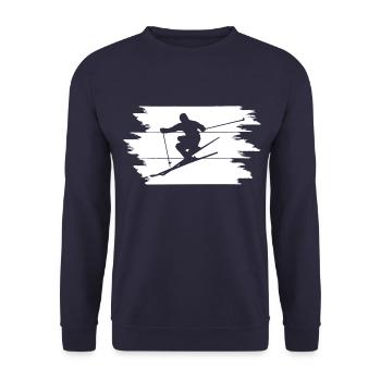 Skifahren Ski Skiing - Unisex Pullover - Navy - Vorne - Alina (178cm) & Michal (187cm)
