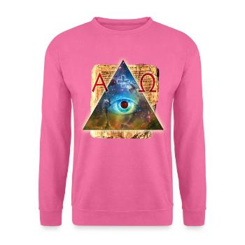 Das Auge Gottes Alpha + Omega - All-sehende - Unisex Pullover - Pink - Vorne