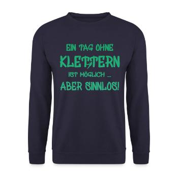 Geschenk Kletterer Boulderer klettern bouldern - Unisex Pullover - Navy - Vorne - Alina (178cm) & Michal (187cm)