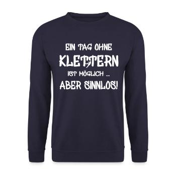Geschenk Kletterer Boulderer klettern bouldern - Unisex Pullover - Navy - Vorne - Alina (178cm) & Michal (187cm)