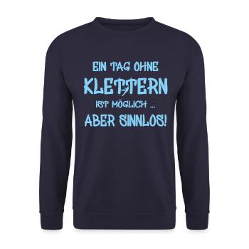 Geschenk Kletterer Boulderer klettern bouldern - Unisex Pullover - Navy - Vorne - Alina (178cm) & Michal (187cm)