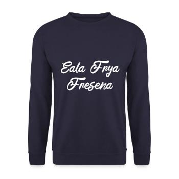 Eala Frya Fresena Ostfriesen Plattdeutsch Geschenk - Unisex Pullover - Navy - Vorne - Alina (178cm) & Michal (187cm)