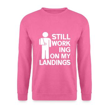 Ich arbeite noch an meiner Landung - Unisex Pullover - Pink - Vorne