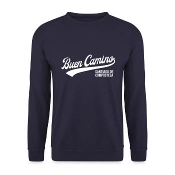 Buen Camino de Santiago de Compostela - Unisex Pullover - Navy - Vorne - Alina (178cm) & Michal (187cm)