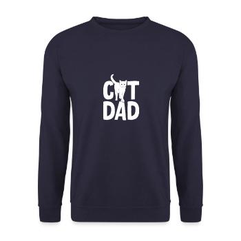 Cat Dad - Unisex Sweatshirt - navy - Front - Alina (178cm) & Michal (187cm)