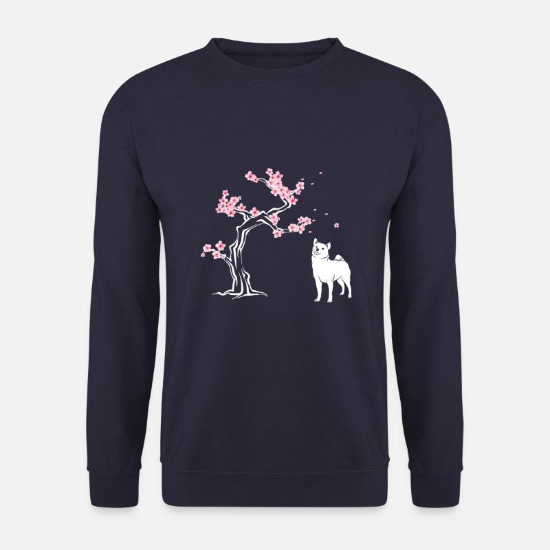 Shiba Inu Japanische Kirschblüte Sakura - Unisex Pullover - Navy