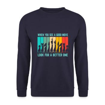 Schach Suche nach einem besseren Zug - Unisex Pullover - Navy - Vorne - Alina (178cm) & Michal (187cm)