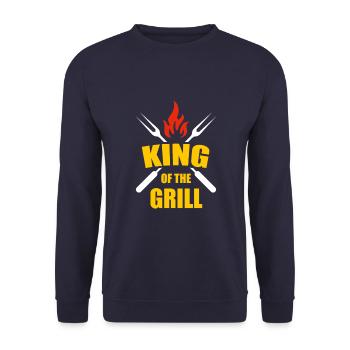 King Of The Grill - Unisex Sweatshirt - navy - Front - Alina (178cm) & Michal (187cm)