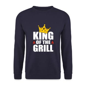 King Of The Grill - Unisex Sweatshirt - navy - Front - Alina (178cm) & Michal (187cm)
