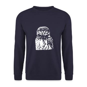 Cute Baby Owl - Unisex Sweatshirt - navy - Front - Alina (178cm) & Michal (187cm)