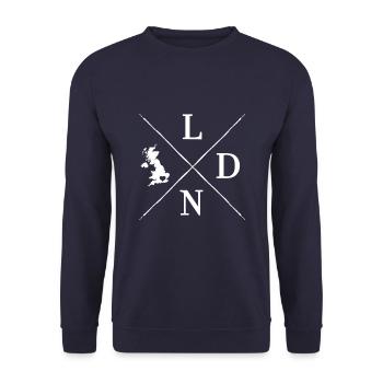 London - Unisex Sweatshirt - navy - Front - Alina (178cm) & Michal (187cm)