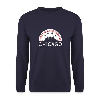 Chicago - Unisex Sweatshirt - navy - Front - Alina (178cm) & Michal (187cm)