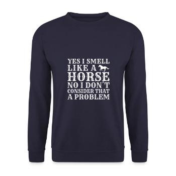 Yes, I Smell Like A Horse - Unisex Sweatshirt - navy - Front - Alina (178cm) & Michal (187cm)