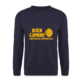 Buen Camino de Santiago de Compostela - Unisex Pullover - Navy - Vorne - Alina (178cm) & Michal (187cm)