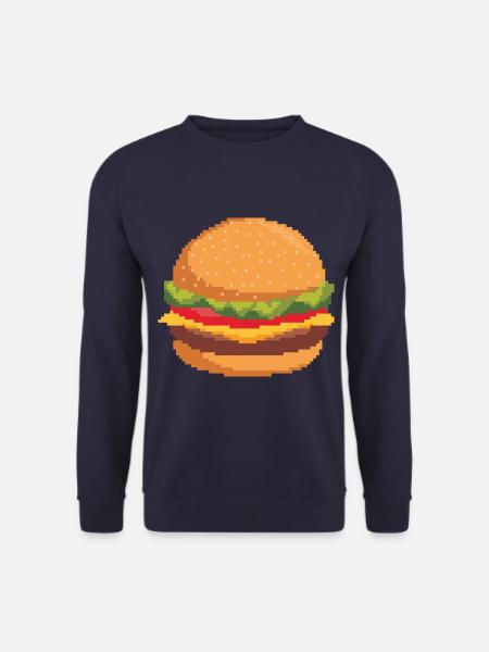 Retro Pixel Burger - Unisex Sweatshirt - navy
