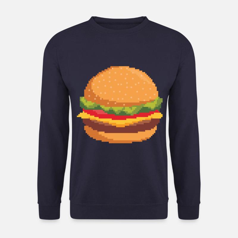 Burger Rétro Pixel - Sweat-shirt Unisexe - marine