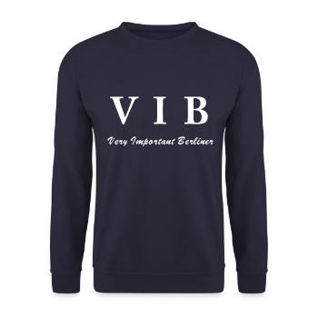 VIB, very important berliner, Berlin - Unisex Pullover - Navy - Vorne - Alina (178cm) & Michal (187cm)